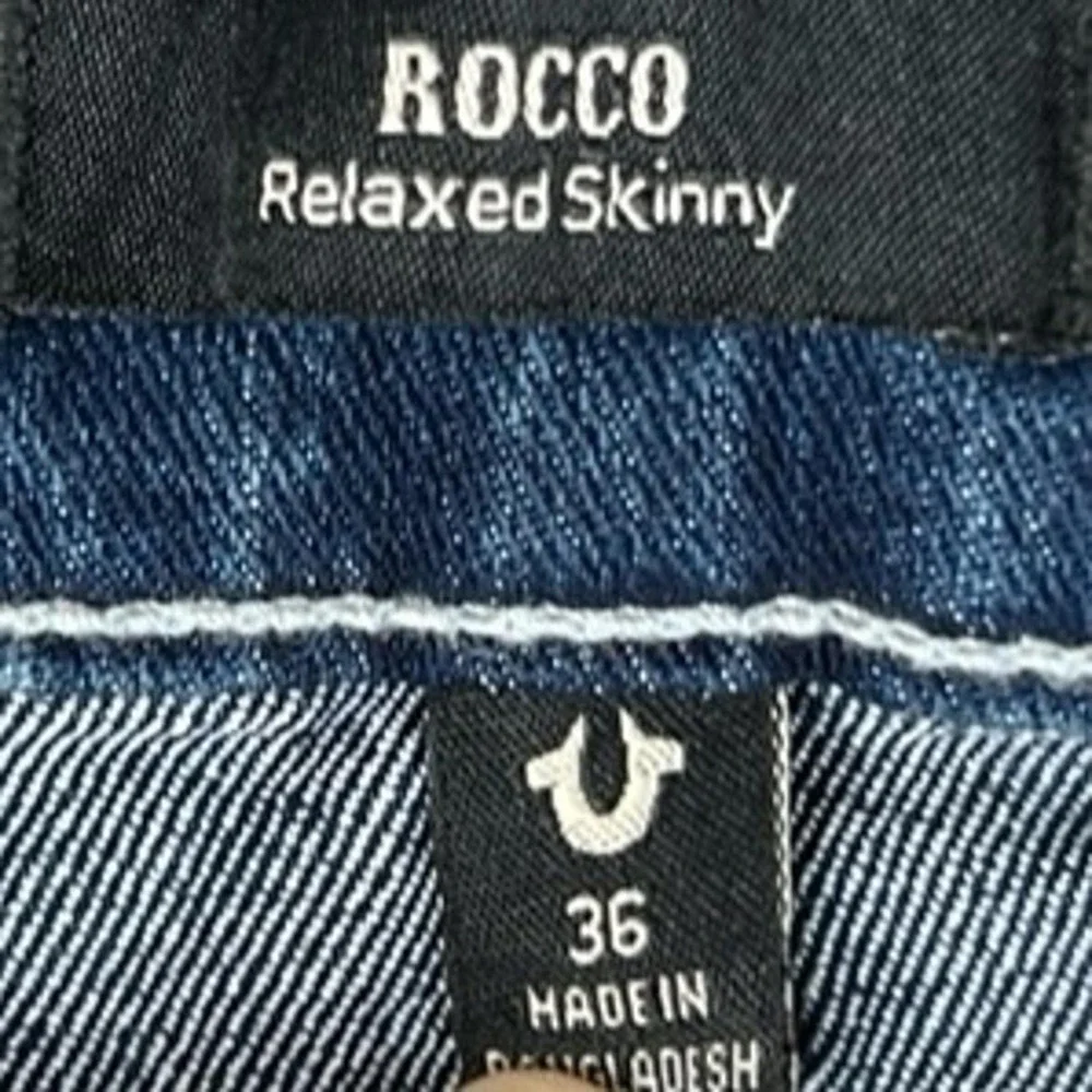 NEW True Religion Mens Blue Rocco Relaxed‎ Skinny Jeans Size 36